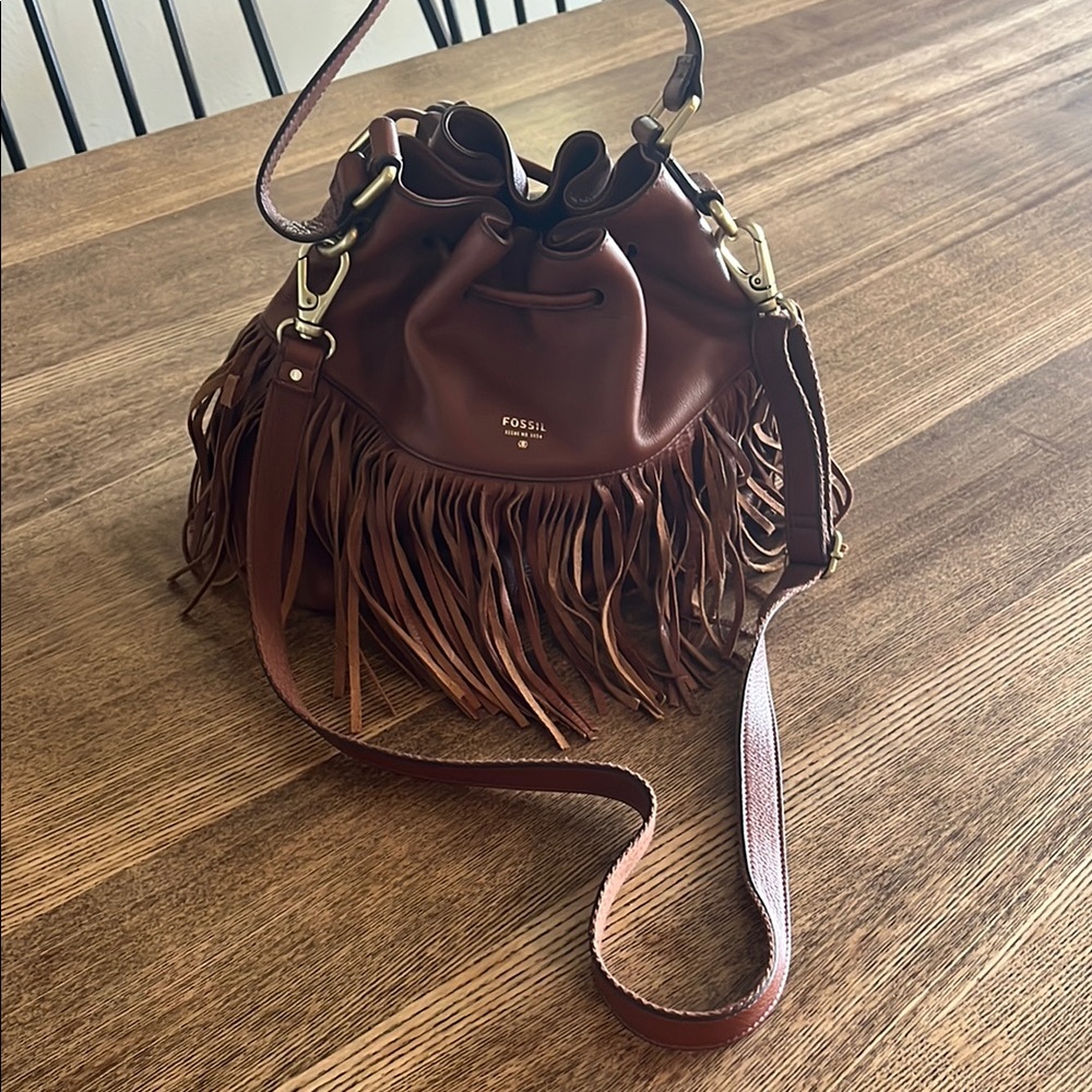 Fossil Brown Fringe Women's Bag